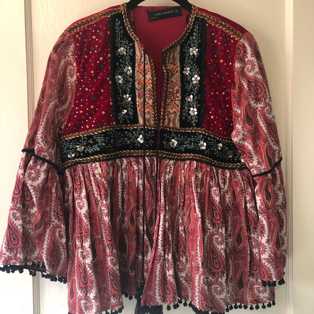 Zara woman red jacket Size L